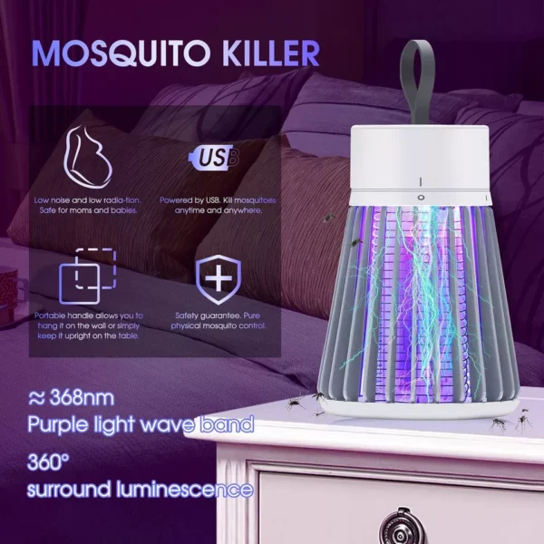 2 Pcs Mosquito Killer Lamp Insect Catcher Fly Bug Zapper Trap LED UV Mozzie - Image 2